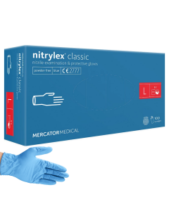 Rękawice nitrylowe Mercator Nitrylex Classic niebieskie - różne rozmiary