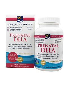 Nordic Naturals Prenatal DHA 830 mg Omega-3 + witamina D3 - 90 kapsułek