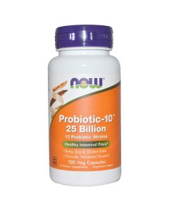 Now Foods Probiotic-10, 25 Billion - Wspomaga odporność i trawienie, 100 kaps.