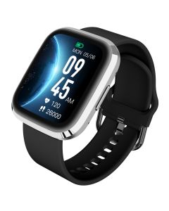 Garett - Srebrno-czarny Elegancki Smartwatch GRC Style