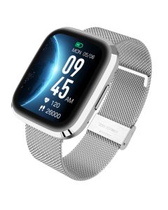 Garett - Srebrny + Stal - Elegancki Smartwatch GRC Style