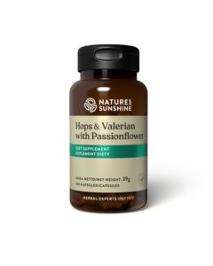 Nature's Sunshine Hops and Valerian & Passionflower - Poprawia jakość snu - 100 kapsułek