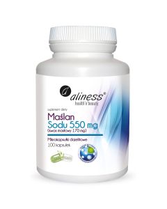 Aliness Maślan Sodu  550 mg  (Kwas masłowy 170 mg) - 100 kapsułek dla wegetarian