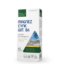 Medica Herbs Magnez Cynk Witamina B6 - 60 kapsułek