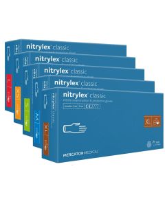 Rękawice nitrylowe Mercator Nitrylex Classic niebieskie - różne rozmiary