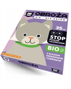 ONE SHOT Bio-obroża z olejkiem geraniowym dla kotów 35 cm