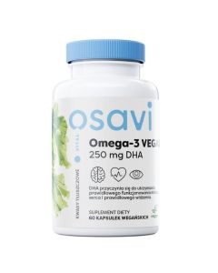 Osavi Omega-3 Vegan 250 mg DHA Popraw zdrowie serca i mózgu  - 60 kapsułek