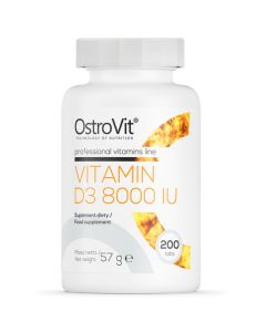 OstroVit Vitamin D3 8000 IU - witamina słońca - 200 tabletek