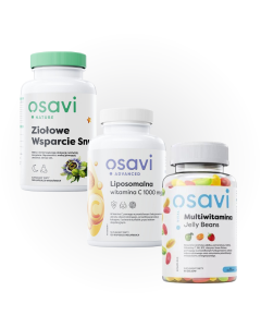 Zestaw Osavi - Liposomalna witamina C 1000 mg + Ziołowe wsparcie snu + Żelki multiwitamina Kids GRATIS