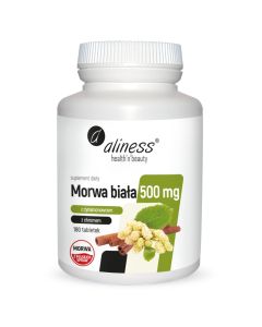 Aliness Morwa biała 4:1 z cynamonowcem i chromem 500 mg - 180 tabletek