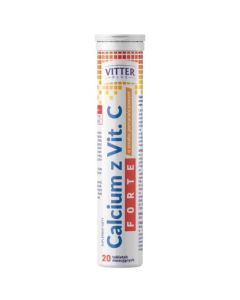 Vitter Blue Calcium z Vit. C - Wapń z Witaminą C - 20 tabletek musujących