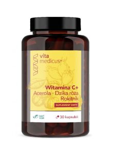 VitaMedicus Witamina C+  Acerola, dzika róża, rokitnik na odporność - 30 kapsułek