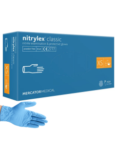 Rękawice nitrylowe Mercator Nitrylex Classic niebieskie