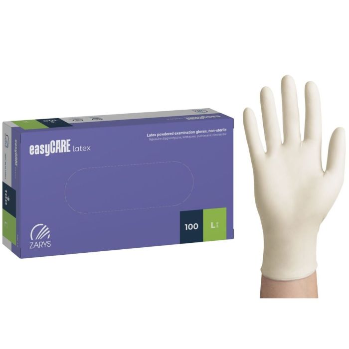 Rękawiczki lateksowe pudrowe EasyCare Zarys - 100 sztuk - L main product photo