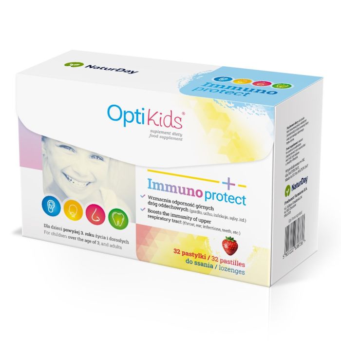 NaturDay OptiKids Immunoprotect - wzmocnienie odporności dziecka - 32 pastylki do ssania main product photo