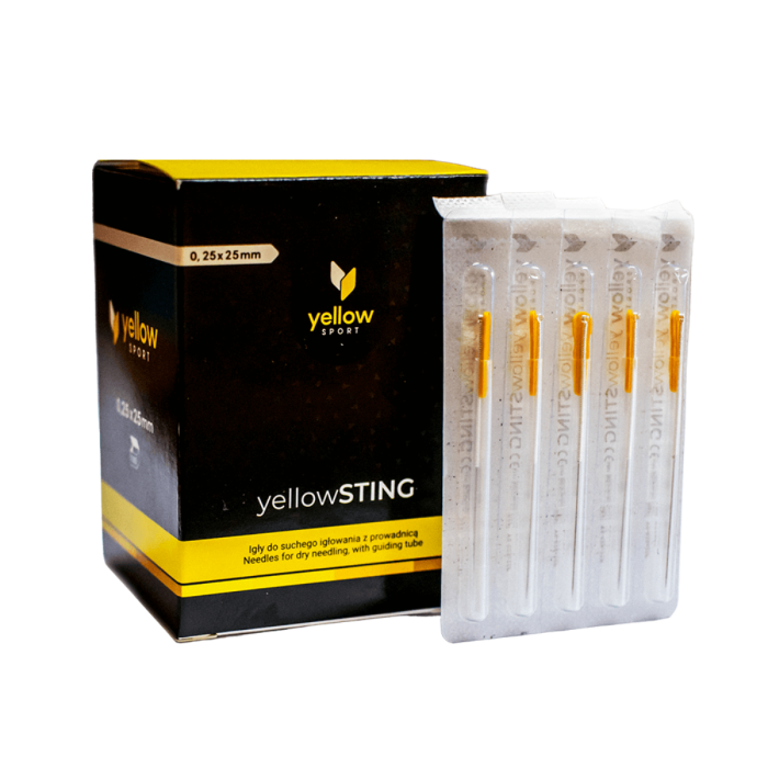 yellowSTING igły do suchego igłowania z prowadnicą - różne rozmiary-0,25 x 25 mm main product photo