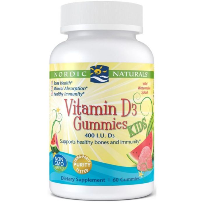 Nordic Naturals Witamina D3 dla dzieci 400 IU Arbuz - 60 żelek main product photo