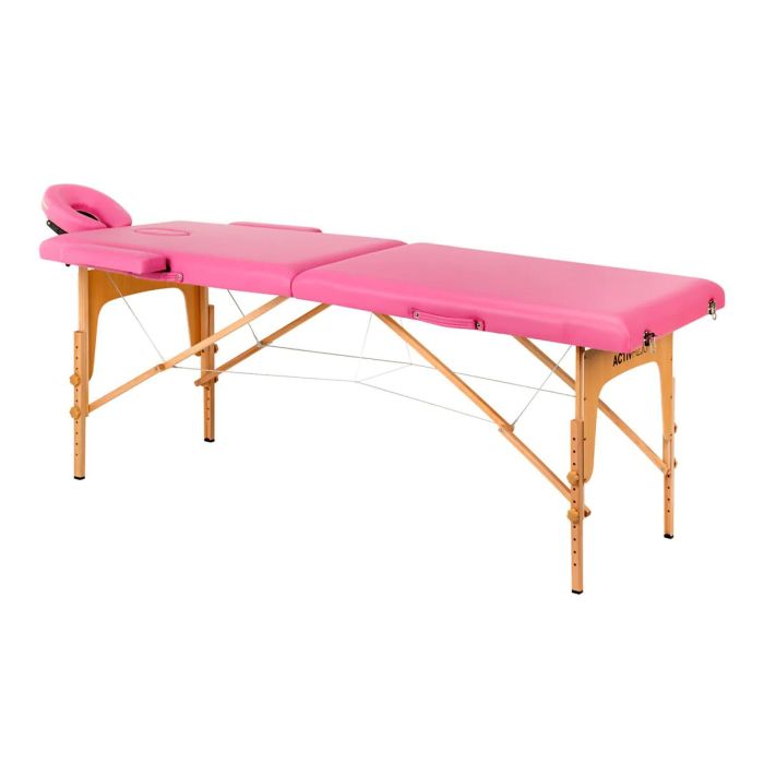Stół składany do masażu drewniany Komfort Activ Fizjo różowy main product photo