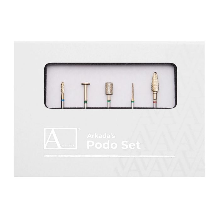 Podo Set Gold Złoty Zestaw 5 frezów ARKADA main product photo