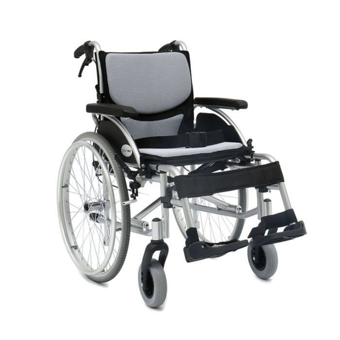 ARmedical Wózek inwalidzki aluminiowy ultralekki ERGONOMIC AR-300 - Srebrny, koła pełne, szer. 50 cm main product photo