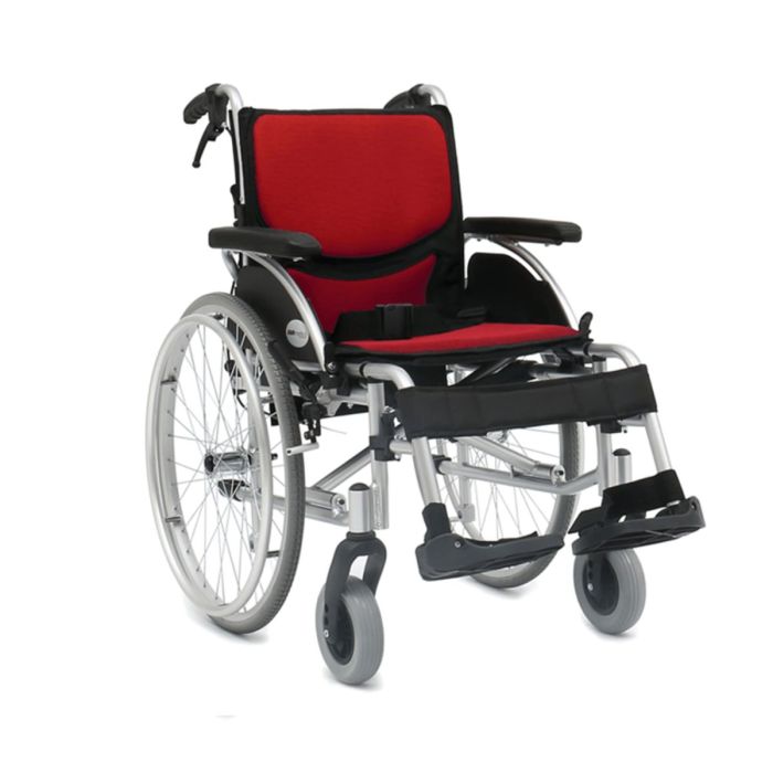 ARmedical Wózek inwalidzki aluminiowy ultralekki ERGONOMIC AR-300 - Czerwony, koła pełne, szer. 46 cm main product photo