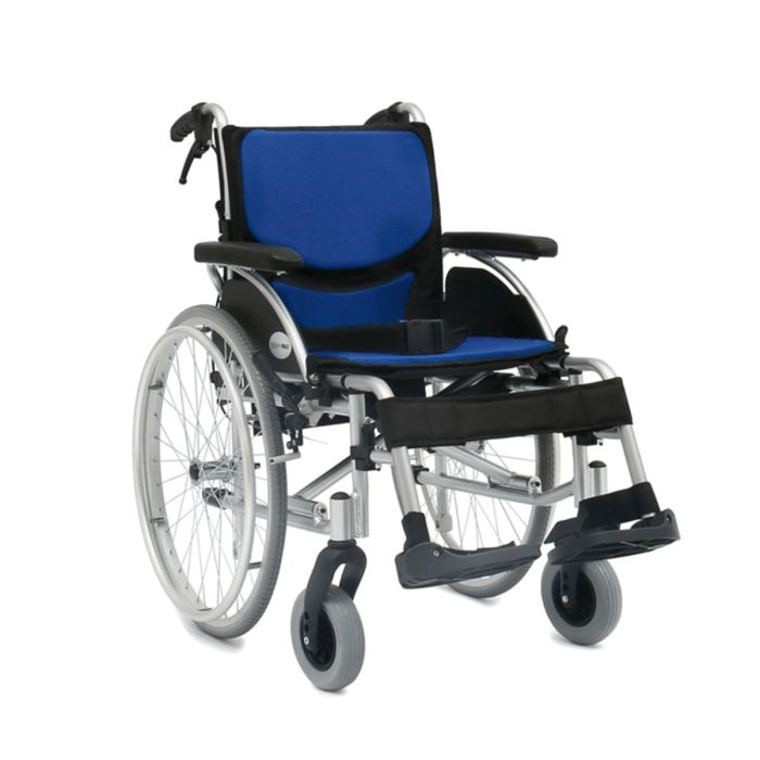 ARmedical Wózek inwalidzki aluminiowy ultralekki ERGONOMIC AR-300 - Niebieski, koła pompowane, szer. 46 cm main product photo