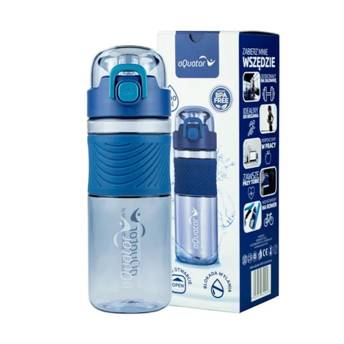 Bidon na wodę aQuator - do przechowywania wody jonizowanej - 600 ml - Granatowy main product photo