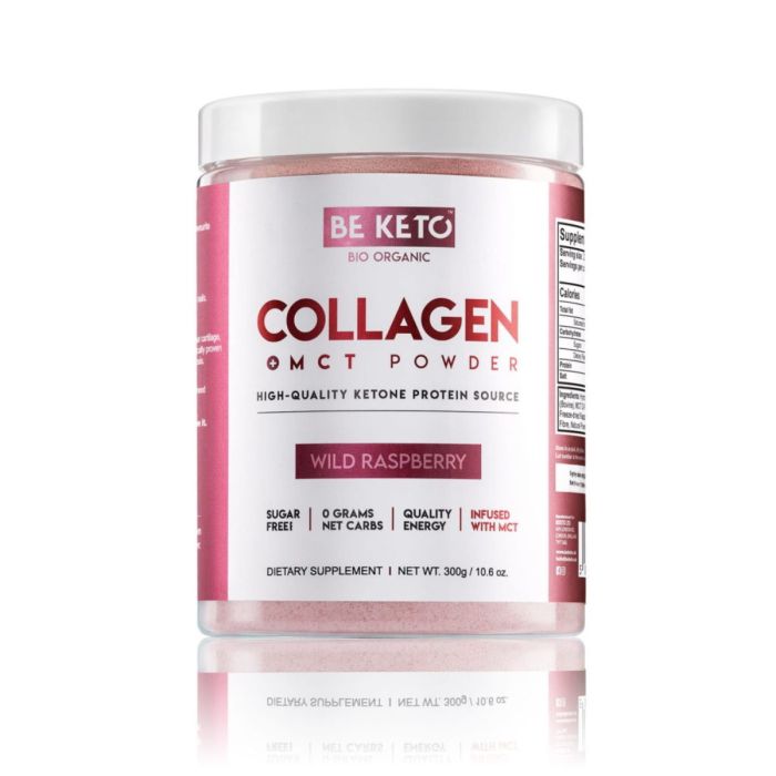 BeKeto Keto Hydrolizowany kolagen i olej MCT - Malinowy main product photo