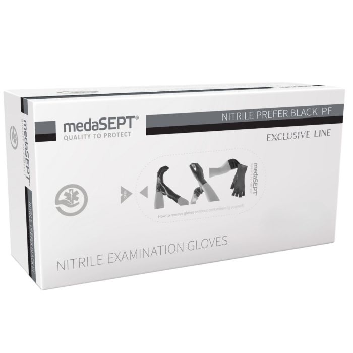 medaSEPT Nitryle Prefer Rękawice nitrylowe czarne PF M - 100 sztuk main product photo
