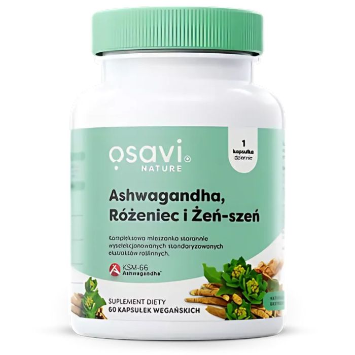 Osavi Ashwagandha + Różeniec i Żeń-szeń w kapsułkach - 60 kapsułek main product photo