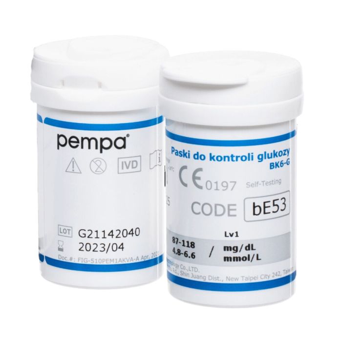 Paski do pomiaru glukozy we krwi Pempa BK6-G - 10 sztuk main product photo