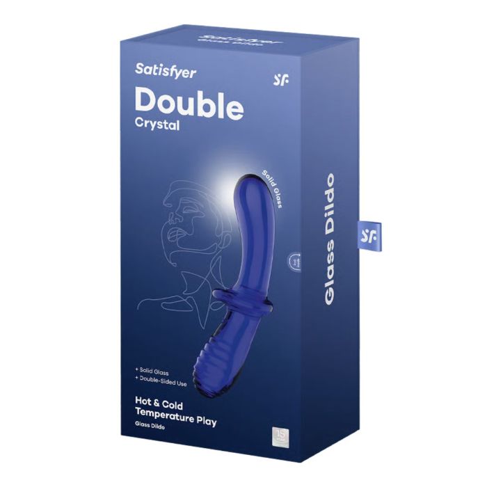 Korek analny Satisfyer Double Crystal - niebieski main product photo