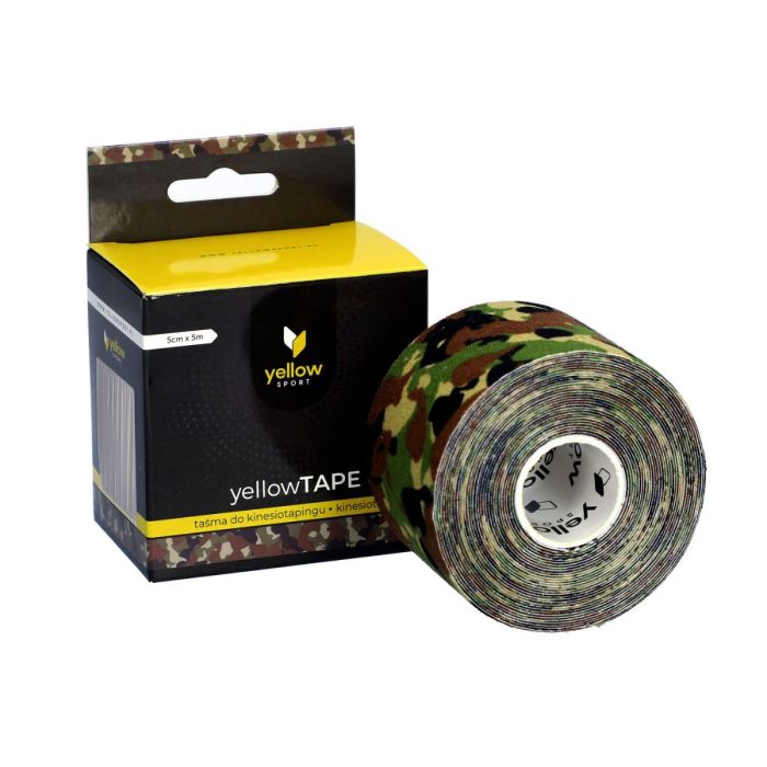 YellowTAPE Taśma do kinesiotapingu - zielony moro - 5 cm x 5m main product photo