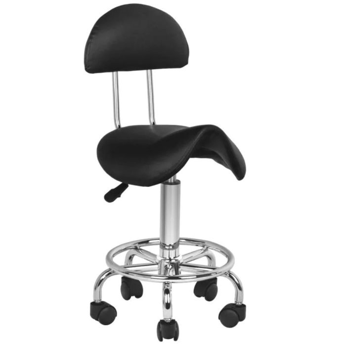 Taboret kosmetyczny 6001 Activeshop czarny z oparciem main product photo