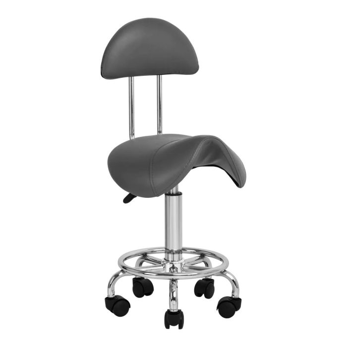 Taboret kosmetyczny 6001 Activeshop szary z oparciem main product photo