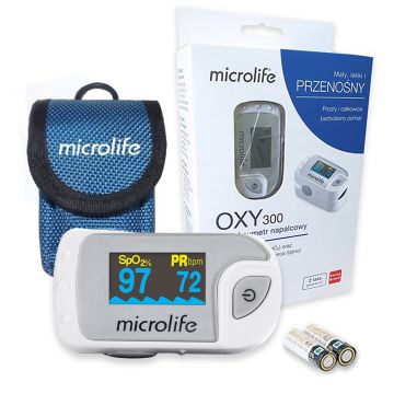 Pulsoksymetr napalcowy Microlife OXY 300 - Puls, saturacja krwi + etui
