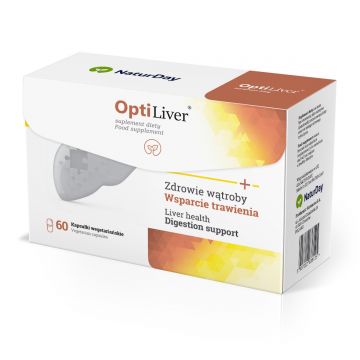 NaturDay OptiLiver Spirulina -  prawidłowe funkcjonowanie wątroby i układu pokarmowego - 60 kaps.