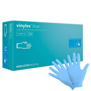 Rękawiczki Vinylex Blue - winylowe, bezpudrowe PF
