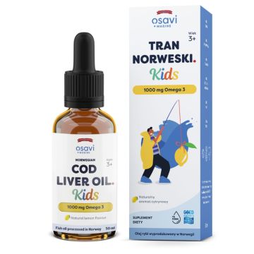Osavi - Tran norweski dla dzieci 1000 mg Omega-3 smak cytrynowy - 50 ml