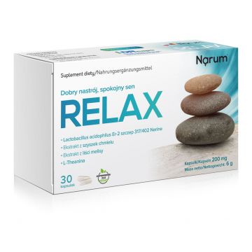 Narum Relax 200 mg -  Dobry nastrój i spokojny sen - 30 kapsułek