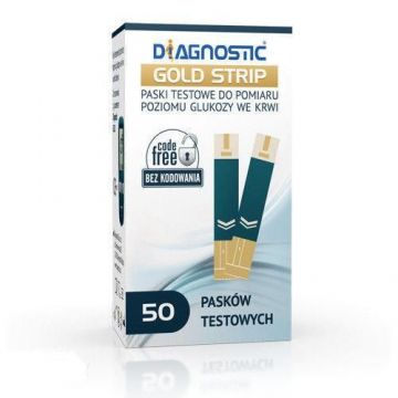 Diagnostic Gold Strip - Paski testowe do pomiaru glukozy we krwi - 50 szt.
