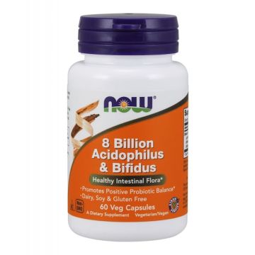 Now Foods 8 Billion Acidophilus & Bifidus Probiotyk – Odporność, trawienie, 60 kaps.