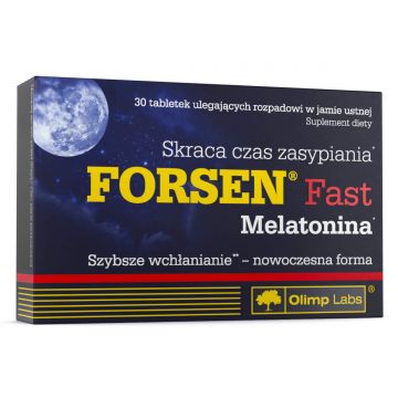 Olimp Forsen Fast Melatonina - Ułatwia zasypianie - 30 tabletek