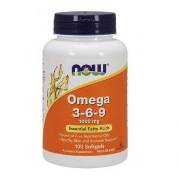 Now Foods Omega 3-6-9 1000 mg - Naturalne kwasy tłuszczowe, 100 kaps.