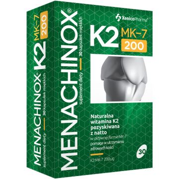 Xenico Pharma Menachinox K2 200 – wspiera zdrowe kości – 30 kapsułek