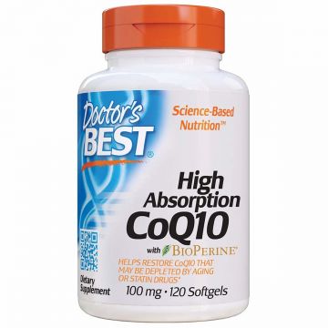 Doctor's Best - High Absorption CoQ10 z BioPerine 100 mg - Układ sercowo-naczyniowy, 120 kaps.