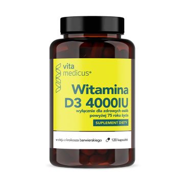 Witamina D3 4000 IU dla osób powyżej 75 roku życia VitaMedicus - 120 kapsułek