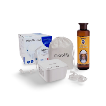 Inhalator Microlife NEB 200 z dodatkowym wyposażeniem + Zabłocka Mgiełka Solankowa GRATIS!