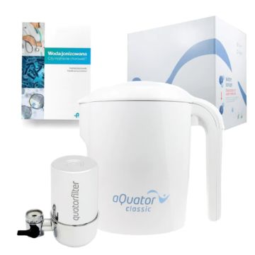 Zestaw aQuator Classic Jonizator wody alkalicznej naczyniowy + filtr kranowy
