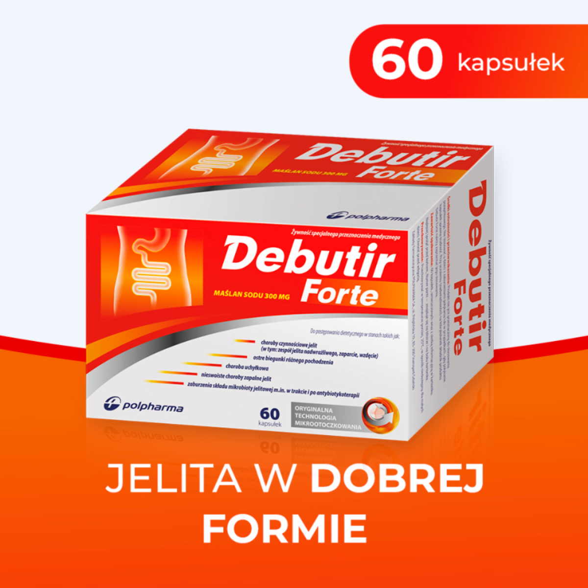 Debutir Forte - Maślan sodu 300 mg - 60 kapsułek